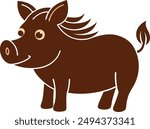 Warthog Vector Illustration – Cartoon, Clipart, Line Art Design for Print