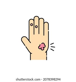 Warts color line icon. Human diseases. Pictogram for web page, mobile app, promo.