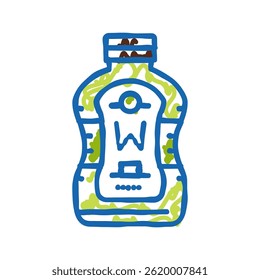wasabi bottle sauce food doodle icon sketch vector. wasabi bottle sauce food sign. isolated symbol illustration