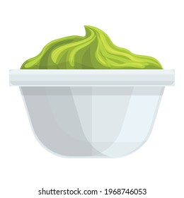 Wasabi bowl icon. Cartoon and flat of Wasabi bowl vector icon for web design isolated on white background