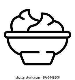 Wasabi bowl icon. Outline Wasabi bowl vector icon for web design isolated on white background