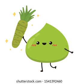 Wasabi character design. wasabi vector on white background. wallpaper.