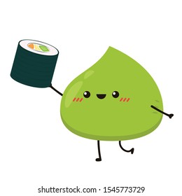 Wasabi character design. wasabi vector on white background. wallpaper.