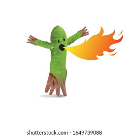 Diseño de carácter wasabi. wasabi vector .en fondo blanco.