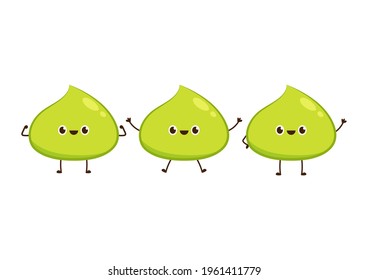 Wasabi character design. wasabi vector on white background. wallpaper.