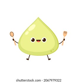 Wasabi character design. wasabi vector on white background. wallpaper.