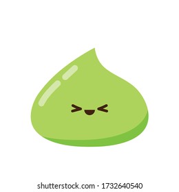 Wasabi character. Wasabi root on white background.