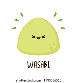 Wasabi character. Wasabi root on white background.