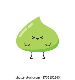 Wasabi character. Wasabi root on white background.