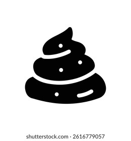 Wasabi Dollop with Swirl Top Icon in Black Filled Simple Design