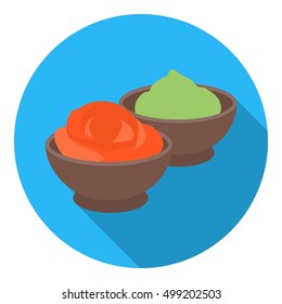 Wasabi and ginger icon in flat style isolated on white background. Sushi symbol stock vector illustration.