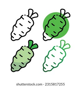 Wasabi icon design in four variation color