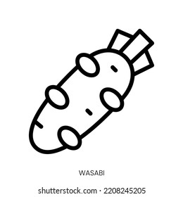 wasabi icon. Line Art Style Design Isolated On White Background