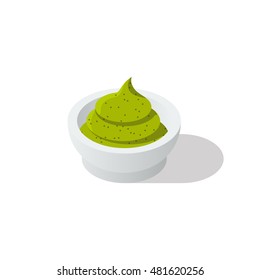 wasabi isometric icon isolated on white background Created For Mobile, Web, Decor, Print Products, Applications. Vector illustration