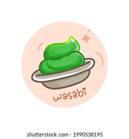 
wasabi japanese food collection cartoon icon illustration concept