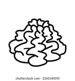 Wasabi. Japanese horseradish for sushi. Japanese food element. Doodle sketch style. Vector illustration isolated on white background.