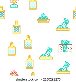 Wasabi Japanese Spice Vector Seamless Pattern Color Line Illustration