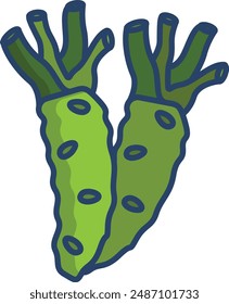 Wasabi linear color illustration icon