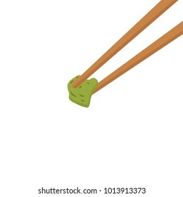 Wasabi no chopsticks vector. free space for text. wallpaper.
