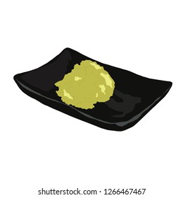 Wasabi on plate on the white background,vector illustration eps 8