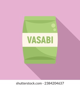 Wasabi package icon flat vector. Herb meal. Vegetable plate