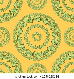Wasabi pattern ornament.  Hand drawn vector background. Sketchy style illustration for wallpaper, menu, postcard, flyer, cafe.