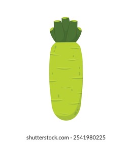 Raiz de planta de Wasabi. Desenho animado e plano de Wasabi planta vetor ícone para web design isolado no fundo branco.