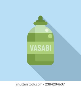 Wasabi plastic bottle icon flat vector. Culture asian sauce. Diet natural healthy food