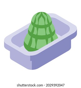 Wasabi portion icon isometric vector. Green wasabi. Japan food