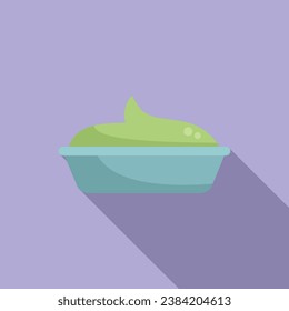 Wasabi pot icon flat vector. Seasoning spicy herb ingredient. Sushi japan food