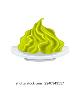 wasabi sauce cartoon. spice food, seasoning gourmet, spicy condiment, ingredient japan, sushi asian wasabi sauce vector illustration