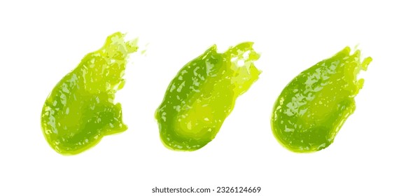 Wasabi Smear Isolated, Green Sushi Paste on White Background