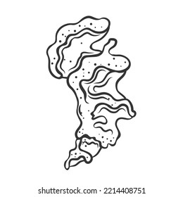 Wasabi splash outline icon vector illustration. Line hand drawing stain of spicy dip, trail top view of wasabi paste strip and splatter, Japanese dressing splat and hot cream condiment for food