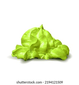 Wasabi for sushi low field. Hot, nutritious, delicious wasabi paste. Vector illustration. Wasabi paste in the triangulation technique.
