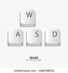 WASD. Keyboard buttons on white background. Vector illustration