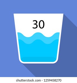 Wash at 30 degrees icon. Flat illustration of wash at 30 degrees vector icon for web design