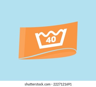 Wash at 40 degree label logo design. Water temperature 40C. Laundry washing, Laundry concept vector design and illustration.