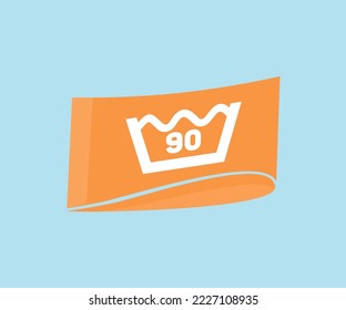 Wash at 90 degree label logo design. Water temperature 90C. Laundry washing, Laundry concept vector design and illustration.
