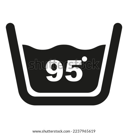 Wash at 95 degree icon. Water temperature vector illustration