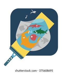 wash aquarium isolated