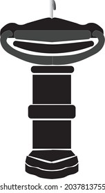 wash basin black for hotels and houses  vector illustration