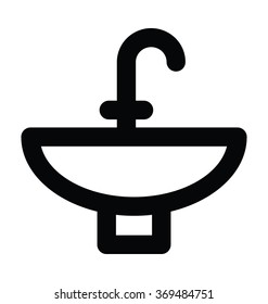 Wash Basin Bold Line Vector Icon