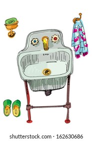 wash basin - cartoon