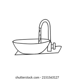 Wash basin doodle illustration in vector. Hand drawn wash basin illustration in vector. 