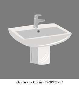 Wash basin flat vector illustration. Cute wash basin sink cartoon vector illustration for graphic design and decorative element