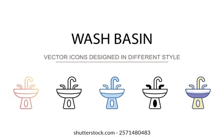 Wash Basin icon design with white background stock illustration