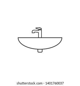 Wash basin icon. Vector illustration, flat design.
