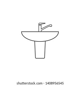 Wash basin icon. Vector illustration, flat design.