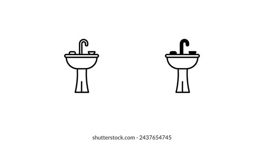 Waschbecken-Symbol mit weißem Hintergrund Vektor Stock Illustration