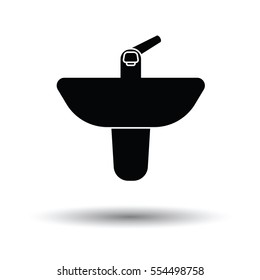 Wash basin icon. White background with shadow design. Vector illustration.